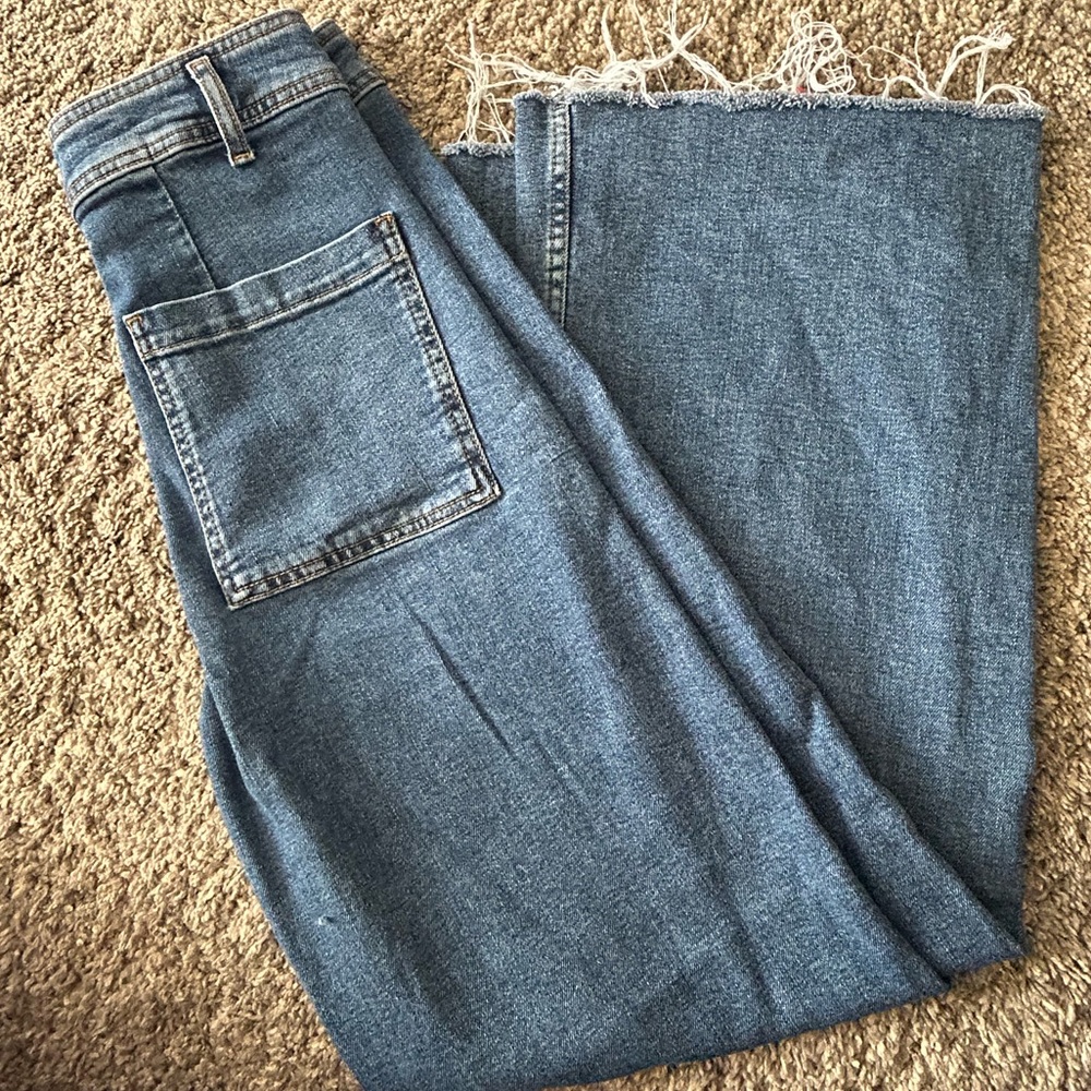 zara marine crop jeans